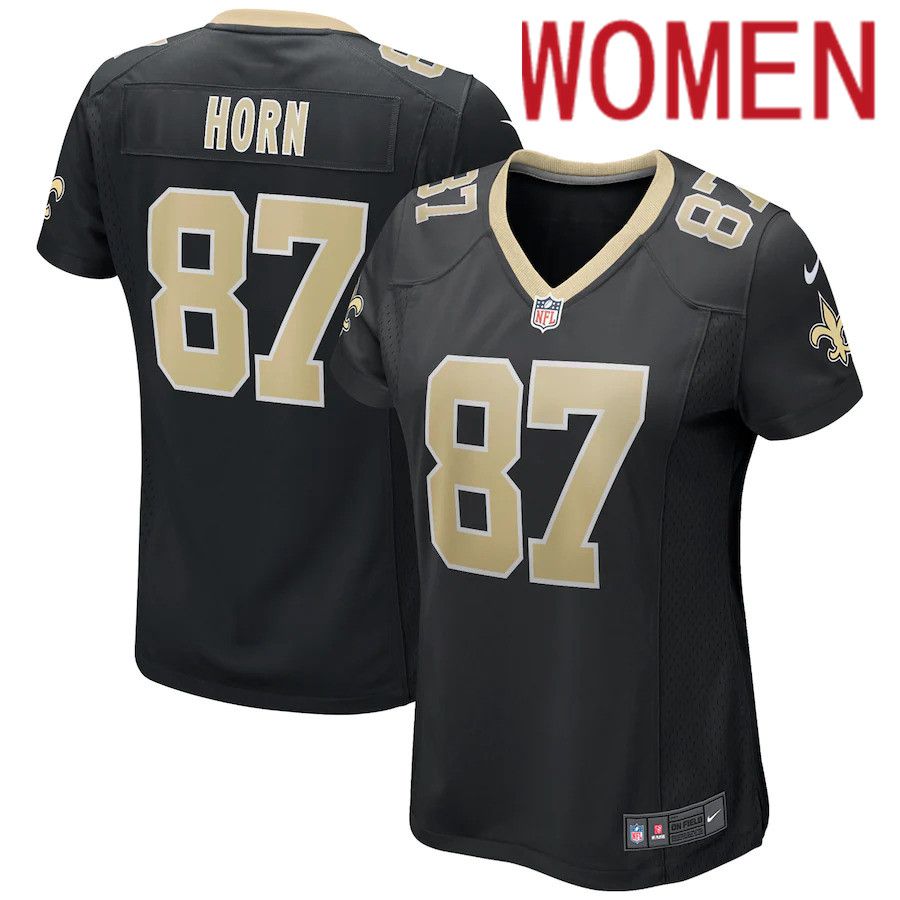 Women New Orleans Saints 87 Joe Horn Nike Black Game Retired Player NFL Jersey